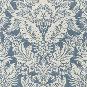 Chardonnet Damask Navy T72583 By Thibaut Wallpaper