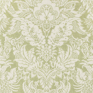 Chardonnet Damask Spring Green T72587 by Thibaut Wallpaper