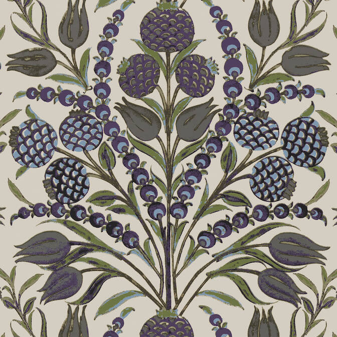 Corneila Purple and Blue T72600 by Thibaut Wallpaper Thibaut Wallpaper Corneila Purple and Blue T72600Wallpaper Chestnut Hill Wallpaper U.S.A. </p><p>Repeat: V: 25.25 27 - Fabric Carolina -