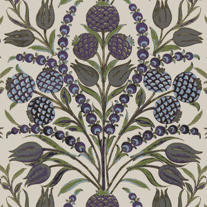 Corneila Purple and Blue T72600 by Thibaut Wallpaper