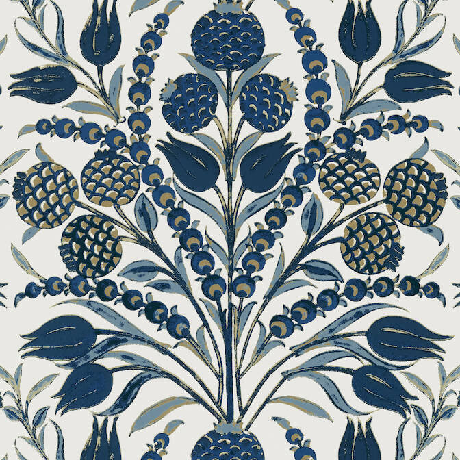 Corneila Navy T72603 by Thibaut Wallpaper Thibaut Wallpaper Corneila Navy T72603Wallpaper Chestnut Hill Wallpaper U.S.A. </p><p>Repeat: V: 25.25 27 - Fabric Carolina -
