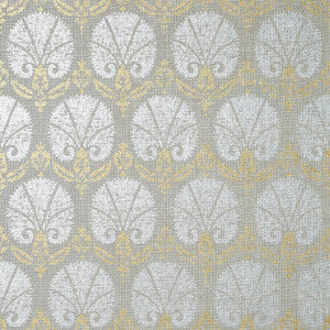 Turkish Damask Metallic Gold and Silver T72610 by Thibaut Wallpaper
