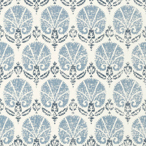 Turkish Damask Blue and White T72611 by Thibaut Wallpaper