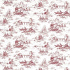 PETITE TOILE - Red on Cream by Thibaut Wallpaper