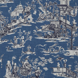Cheng Toile Navy T75465 by Thibaut Wallpaper