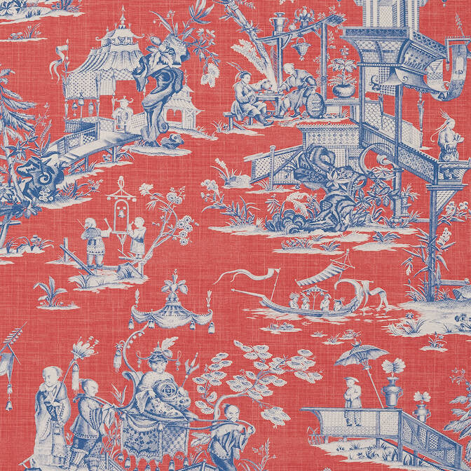 Cheng Toile Red and Blue T75466 by Thibaut Wallpaper Thibaut Wallpaper Cheng Toile Red and Blue T75466Wallpaper Dynasty Wallpaper U.S.A. </p><p>Repeat: V: 36 27 - Fabric Carolina -
