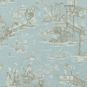 Cheng Toile Robin's Egg T75468 by Thibaut Wallpaper