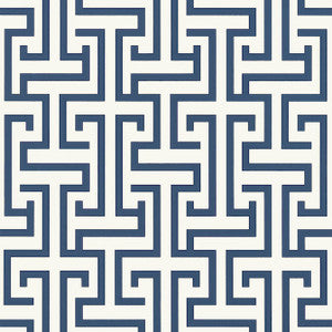Ming Trail Navy T75471 by Thibaut Wallpaper
