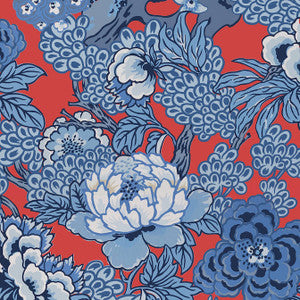 Honshu Red and Blue T75489 by Thibaut Wallpaper
