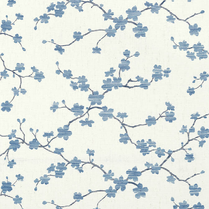 Sakura Blue T75514 by Thibaut Wallpaper Thibaut Wallpaper Sakura Blue T75514Wallpaper Dynasty Paperweave KOREA </p><p>Repeat: V: 27.5 36 - Fabric Carolina -