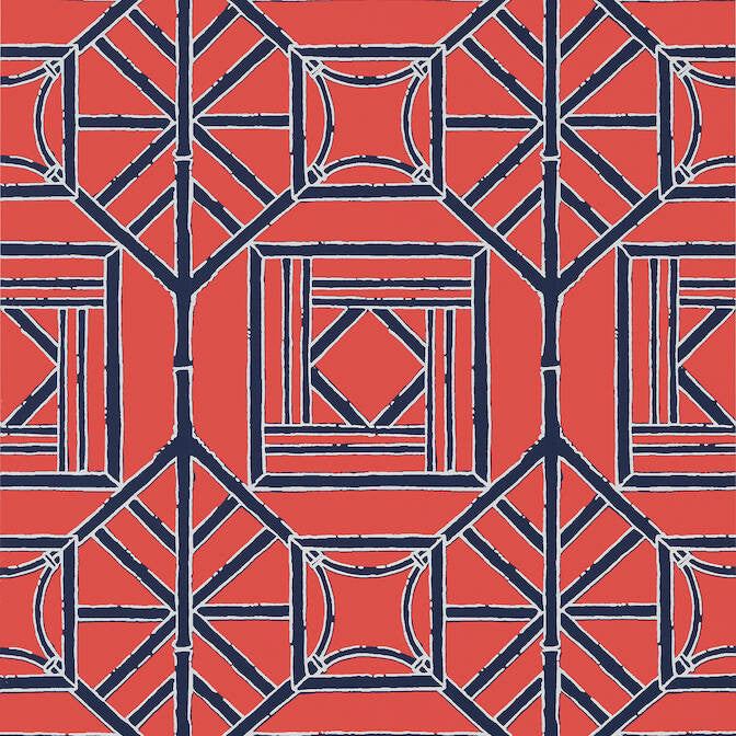 Shoji Panel Red and Blue T75518 by Thibaut Wallpaper Thibaut Wallpaper Shoji Panel Red and Blue T75518Wallpaper Dynasty Wallpaper U.S.A. </p><p>Repeat: V: 18 27 - Fabric Carolina -