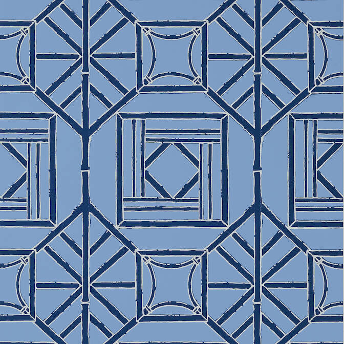 Shoji Panel Blue and Navy T75522 by Thibaut Wallpaper Thibaut Wallpaper Shoji Panel Blue and Navy T75522Wallpaper Dynasty Wallpaper U.S.A. </p><p>Repeat: V: 18 27 - Fabric Carolina -