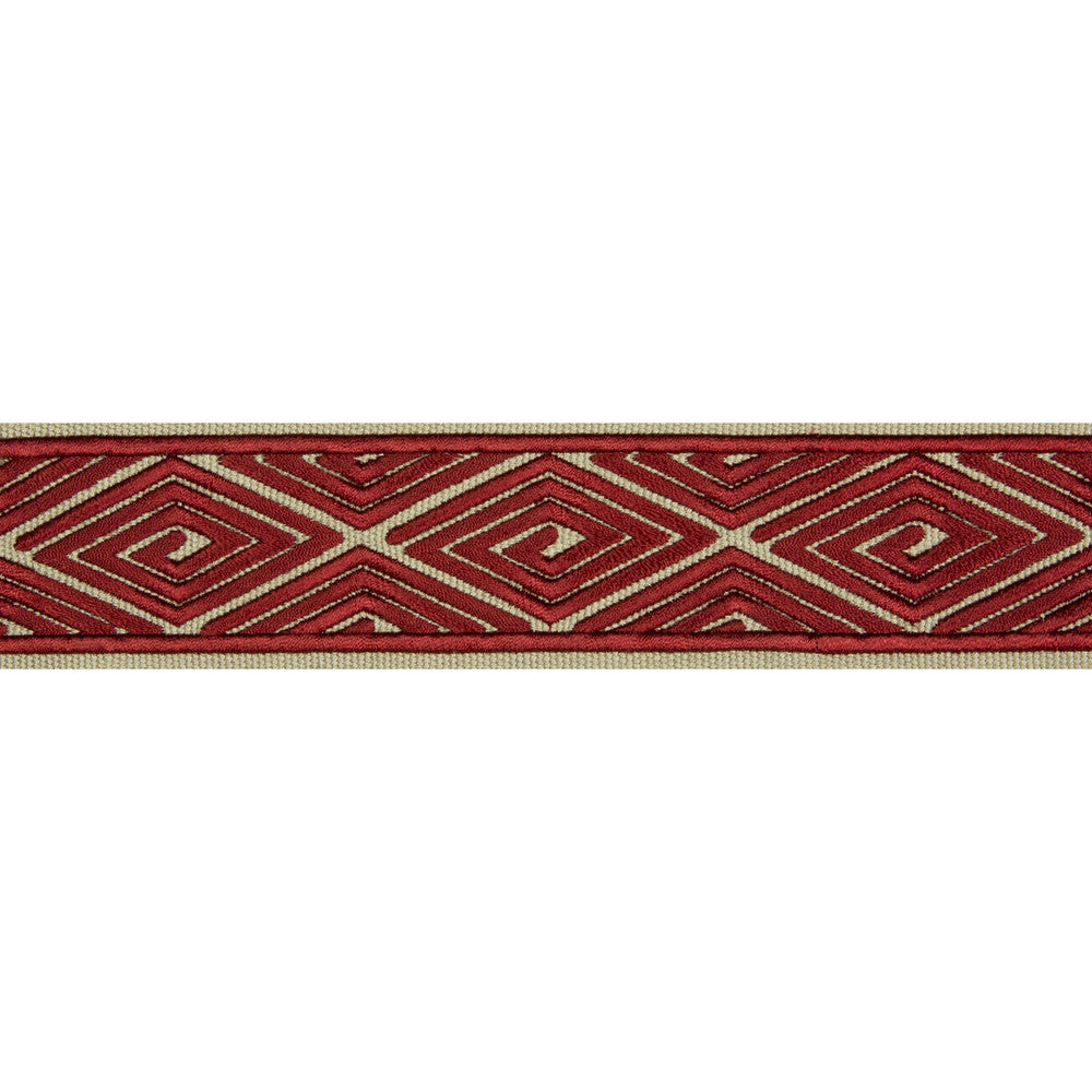 Labyrinthe Tape Red by Brunschwig & Fils Trim Brunschwig & Fils Trim Labyrinthe Tape RedTrim LES ENSEMBLIERS RAYON - 100% India </p><p>Repeat: H: 2, V: 3.25 2 - Fabric Carolina -