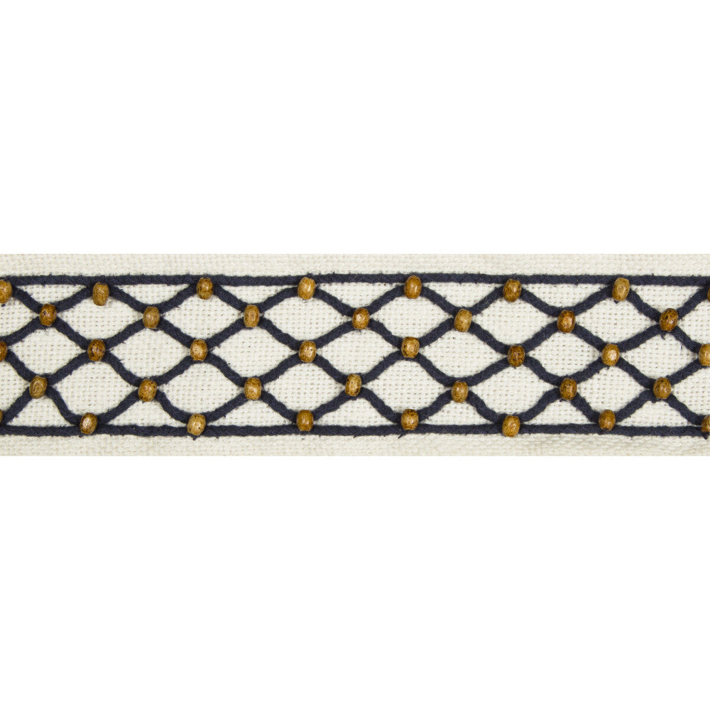 Le Boise Tape Navy by Brunschwig & Fils Trim Brunschwig & Fils Trim Le Boise Tape NavyTrim LES ENSEMBLIERS LINEN - 70%;COTTON - 20%;WOOD - 8%;POLYESTER - 2% India </p><p>Repeat: H: 0, V: 1 2.25 - Fabric Carolina -