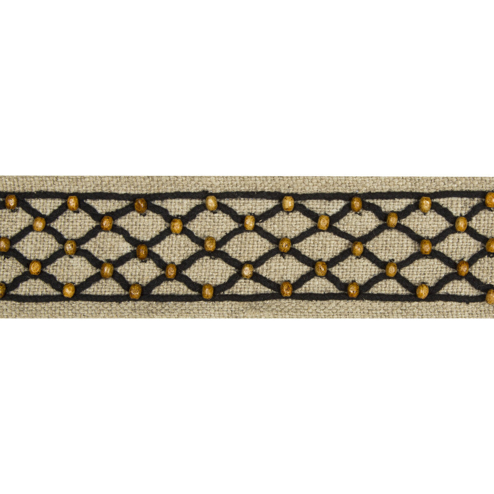 Le Boise Tape Black by Brunschwig & Fils Trim Brunschwig & Fils Trim Le Boise Tape BlackTrim LES ENSEMBLIERS LINEN - 70%;COTTON - 20%;WOOD - 8%;POLYESTER - 2% India </p><p>Repeat: H: 0, V: 1 2.25 - Fabric Carolina -