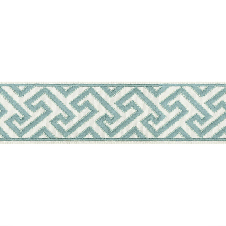 Sanchi Tape Aqua by Brunschwig & Fils Trim Brunschwig & Fils Trim Sanchi Tape AquaTrim TREILLIS PASSEMENTERIE POLYESTER - 100% India </p><p>Repeat: H: 2.37, V: 1.77 2.37 - Fabric Carolina -