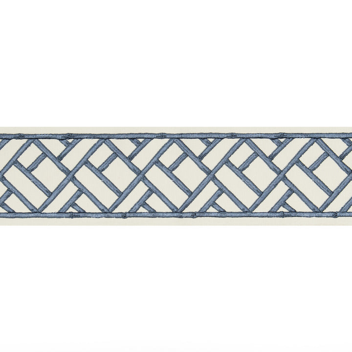 Torana Tape Blue by Brunschwig & Fils Trim Brunschwig & Fils Trim Torana Tape BlueTrim TREILLIS PASSEMENTERIE COTTON - 76%;VISCOSE - 24% India </p><p>Repeat: H: 3.75, V: 7.7 3.75 - Fabric Carolina -