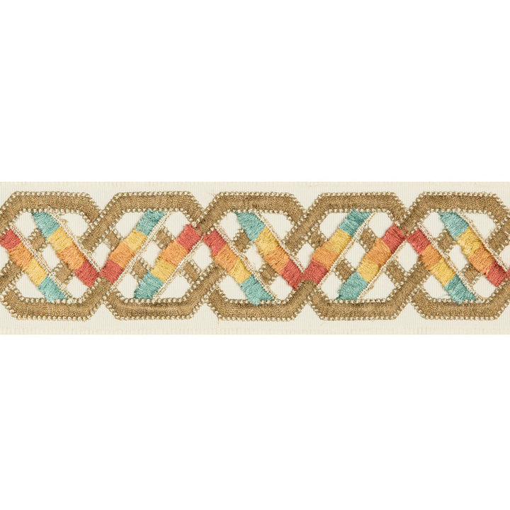 Loriyan Tape Jewel by Brunschwig & Fils Trim Brunschwig & Fils Trim Loriyan Tape JewelTrim TREILLIS PASSEMENTERIE RAYON - 71%;POLYESTER - 29% India </p><p>Repeat: H: 2.56, V: 3.74 2.56 - Fabric Carolina -