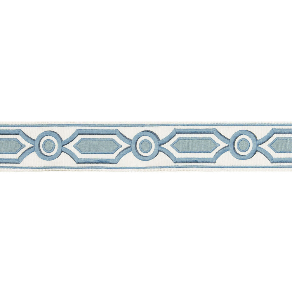 Ganden Tape Delft by Brunschwig & Fils Trim Brunschwig & Fils Trim Ganden Tape DelftTrim TREILLIS PASSEMENTERIE POLYESTER - 76%;LINEN - 24% India </p><p>Repeat: H: 2.17, V: 5.12 2.17 - Fabric Carolina -