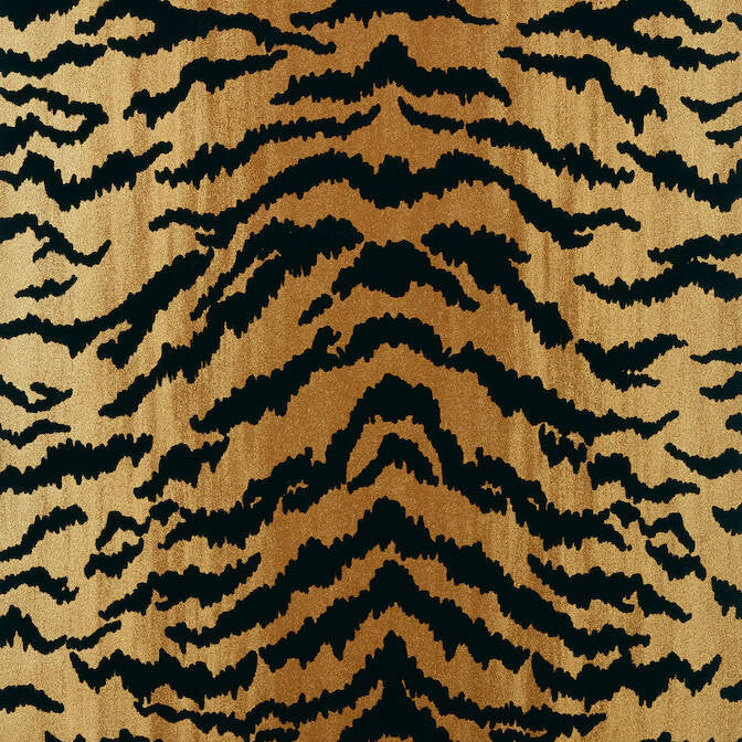Tiger Flock Camel and Black T83062 by Thibaut Wallpaper Thibaut Wallpaper Tiger Flock Camel and Black T83062Wallpaper Natural Resource 2 Flock on Non-Woven UNITED KINGDOM </p><p>Repeat: V: 25.5 20.5 - Fabric Carolina -