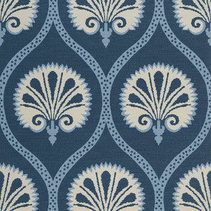 Kimberly Blue and White T85019 by Thibaut Wallpaper