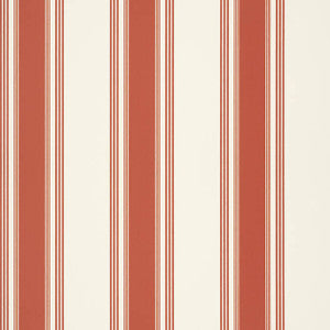 Brittany Stripe Red T85048 by Thibaut Wallpaper