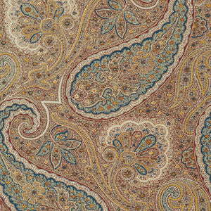 Sherrill Paisley Teal and Beige T85076 by Thibaut Wallpaper