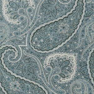 Sherrill Paisley Aqua T85078 by Thibaut Wallpaper