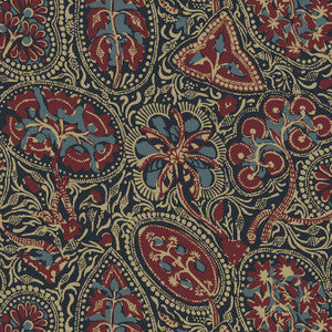 Cochin Navy and Red T88716 by Thibaut Wallpaper
