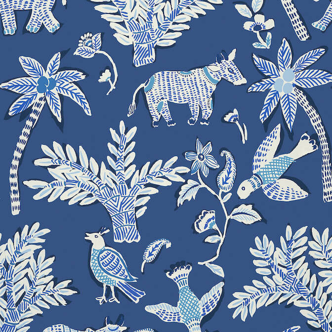 Goa Blue T88722 by Thibaut Wallpaper Thibaut Wallpaper Goa Blue T88722Wallpaper Trade Routes Wallpaper U.S.A. </p><p>Repeat: V: 36 27 - Fabric Carolina -