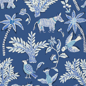Goa Blue T88722 by Thibaut Wallpaper