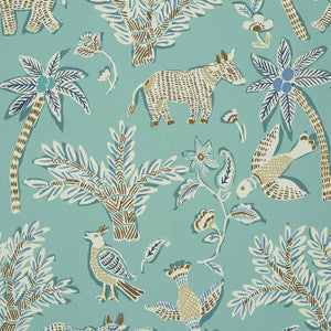 Goa Teal T88723 by Thibaut Wallpaper