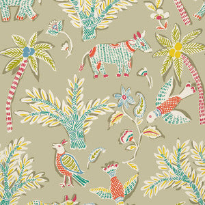 Goa Beige T88724 by Thibaut Wallpaper