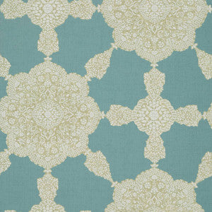 Medallion Paisley Aqua and Beige T88728 by Thibaut Wallpaper