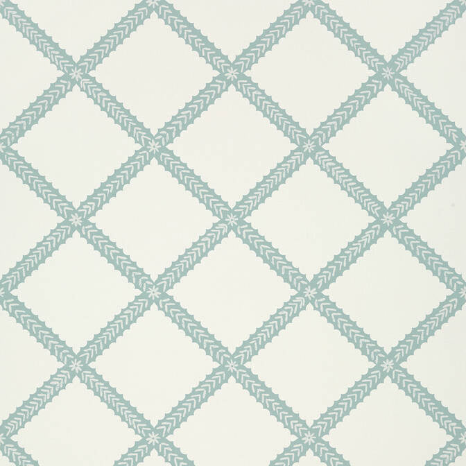 Majuli Trellis Aqua T88749 by Thibaut Wallpaper Thibaut Wallpaper Majuli Trellis Aqua T88749Wallpaper Trade Routes Wallpaper U.S.A. </p><p>Repeat: V: 25.25 27 - Fabric Carolina -