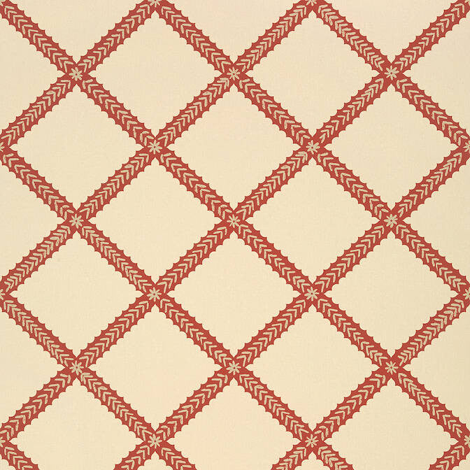 Majuli Trellis Red T88752 by Thibaut Wallpaper Thibaut Wallpaper Majuli Trellis Red T88752Wallpaper Trade Routes Wallpaper U.S.A. </p><p>Repeat: V: 25.25 27 - Fabric Carolina -