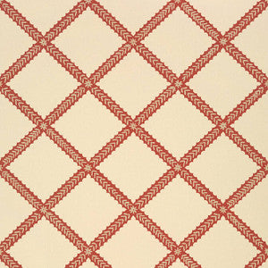 Majuli Trellis Red T88752 by Thibaut Wallpaper