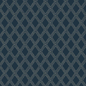 Bonaire Cream on Navy T88753 by Thibaut Wallpaper