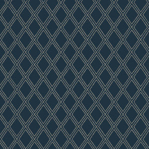 Bonaire Cream on Navy T88753 By Thibaut Wallpaper