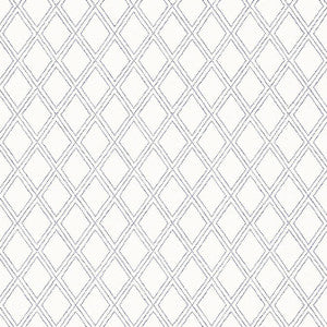 Bonaire Navy on White T88754 by Thibaut Wallpaper
