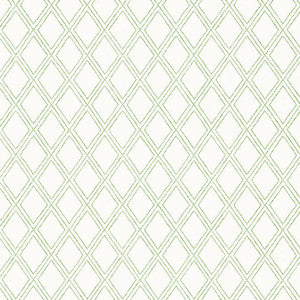 Bonaire Green on White T88755 by Thibaut Wallpaper