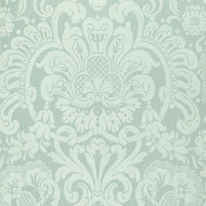 Dorian Damask Aqua T89104 by Thibaut Wallpaper