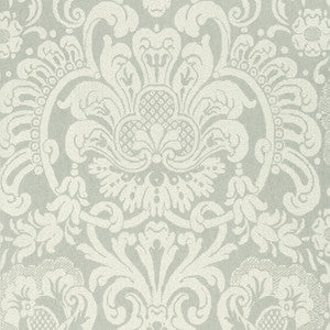 Dorian Damask Grey T89105 by Thibaut Wallpaper