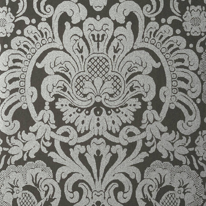 Dorian Damask Charcoal T89108 by Thibaut Wallpaper Thibaut Wallpaper Dorian Damask Charcoal T89108Wallpaper Damask Resource 4 Non Woven Wallpaper BELGIUM </p><p>Repeat: V: 25 20.5 - Fabric Carolina -