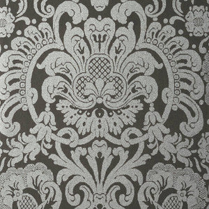Dorian Damask Charcoal T89108 by Thibaut Wallpaper