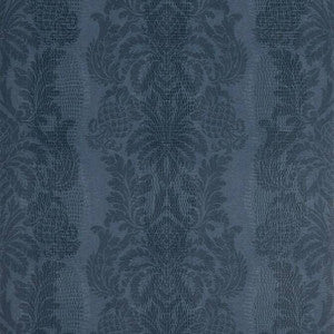 French Quarter Damask Navy T89113 by Thibaut Wallpaper