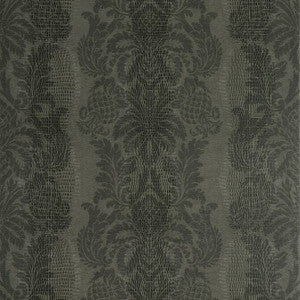 French Quarter Damask Charcoal T89114 by Thibaut Wallpaper