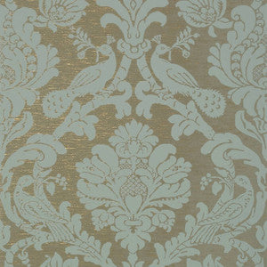 Passaro Damask Mineral on Charcoal T89139 by Thibaut Wallpaper