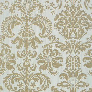 Ashley Metallic Gold on Aqua T89169 by Thibaut Wallpaper