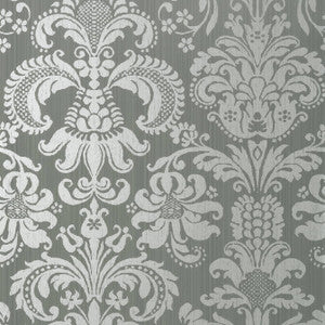 Ashley Metallic Silver on Grey T89171 by Thibaut Wallpaper